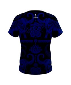 Alternative view of Columbia 300 Tribal Elephants Blue and Black CoolWick Bowling Jersey