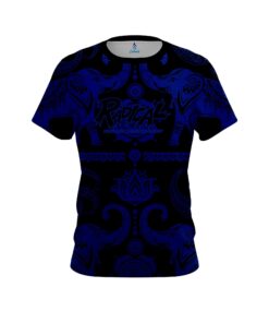 Radical Tribal Elephants Blue and Black CoolWick Bowling Jersey