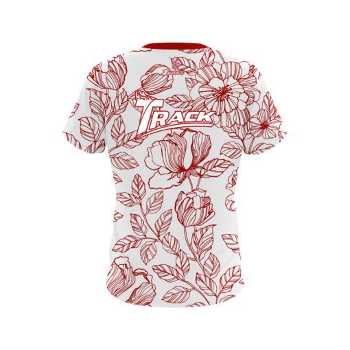 Track Red Flower Tattoo CoolWick Bowling Jersey - Image 2