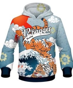 12Bagger Bowling Tiger Waves CoolWick Dye-Sub Hoodie