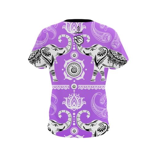 12Bagger Bowling Tribal Elephants Purple Coolwick Jersey - Image 2