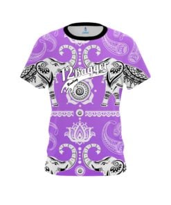 12Bagger Bowling Tribal Elephants Purple Coolwick Jersey