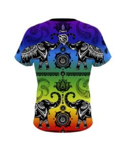 Alternative view of 12Bagger Bowling Tribal Elephants Rainbow Coolwick Jersey