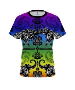 12Bagger Bowling Tribal Elephants Rainbow Coolwick Jersey