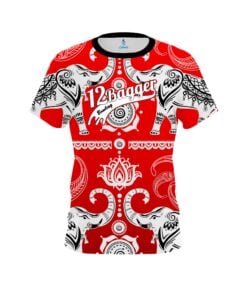 12Bagger Bowling Tribal Elephants Red Coolwick Jersey