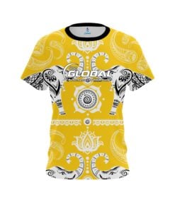 900 Global Tribal Elephants Yellow CoolWick Bowling Jersey