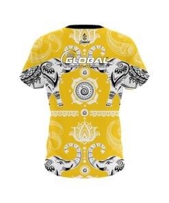 Alternative view of 900 Global Tribal Elephants Yellow CoolWick Bowling Jersey