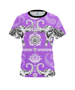 900 Global Tribal Elephants Purple CoolWick Bowling Jersey