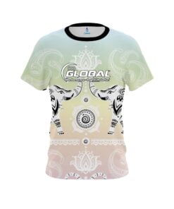 900 Global Tribal Elephants Pastel Rainbow CoolWick Bowling Jersey