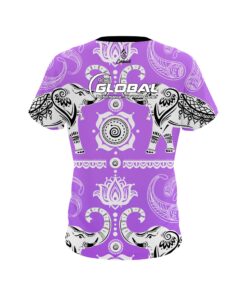 Alternative view of 900 Global Tribal Elephants Purple CoolWick Bowling Jersey