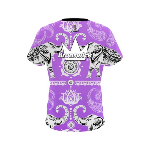 Brunswick Tribal Elephants Purple CoolWick Bowling Jersey - Image 2