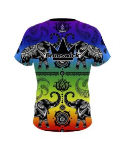 Alternative view of Brunswick Tribal Elephants Rainbow CoolWick Bowling Jersey