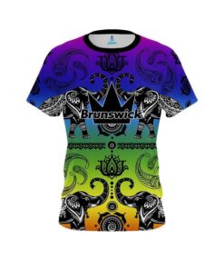 Brunswick Tribal Elephants Rainbow CoolWick Bowling Jersey