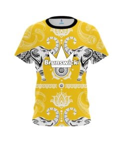 Brunswick Tribal Elephants Yellow CoolWick Bowling Jersey