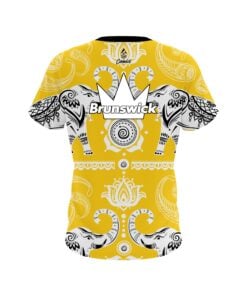 Alternative view of Brunswick Tribal Elephants Yellow CoolWick Bowling Jersey
