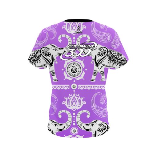 Columbia 300 Tribal Elephants Purple CoolWick Bowling Jersey - Image 2