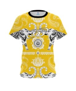 Columbia 300 Tribal Elephants Yellow CoolWick Bowling Jersey
