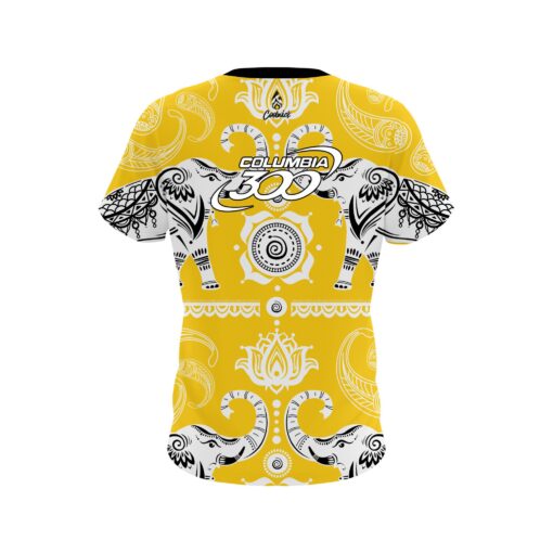 Columbia 300 Tribal Elephants Yellow CoolWick Bowling Jersey - Image 2