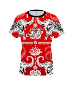 Columbia 300 Tribal Elephants Red CoolWick Bowling Jersey