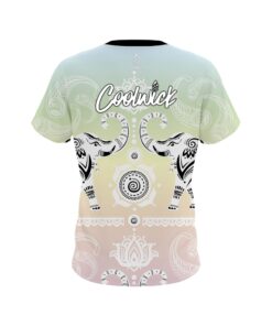 Alternative view of Signature Coolwick Tribal Elephants Pastel Rainbow Bowling Jersey