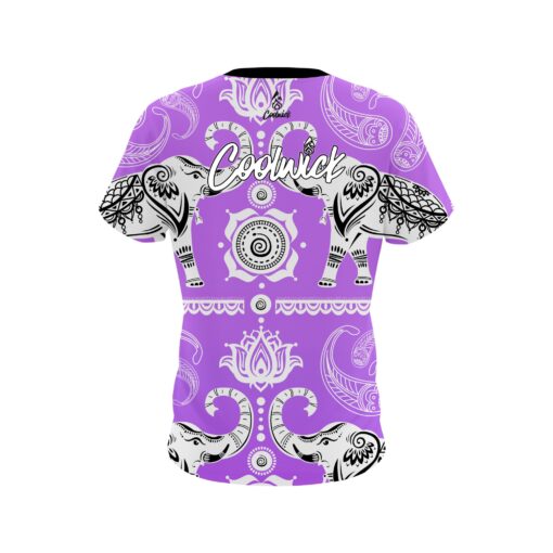 Signature Coolwick Tribal Elephants Purple Bowling Jersey - Image 2