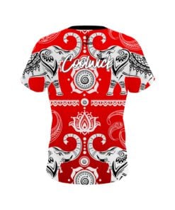 Alternative view of Signature Coolwick Tribal Elephants Red Bowling Jersey