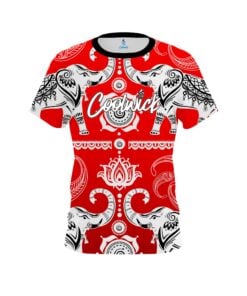 Signature Coolwick Tribal Elephants Red Bowling Jersey