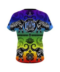 Alternative view of DV8 Tribal Elephants Rainbow CoolWick Bowling Jersey