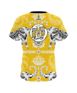 Alternative view of DV8 Tribal Elephants Yellow CoolWick Bowling Jersey