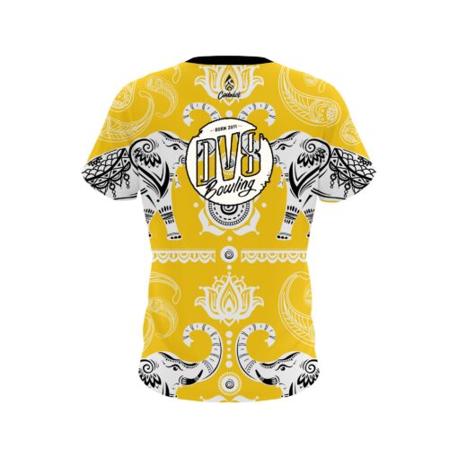DV8 Tribal Elephants Yellow CoolWick Bowling Jersey - Image 2