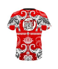 Alternative view of DV8 Tribal Elephants Red CoolWick Bowling Jersey