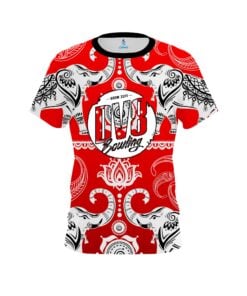 DV8 Tribal Elephants Red CoolWick Bowling Jersey