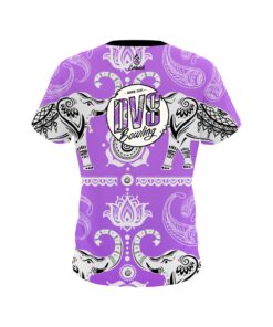 Alternative view of DV8 Tribal Elephants Purple CoolWick Bowling Jersey