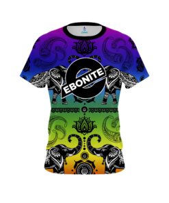 Ebonite Tribal Elephants Rainbow CoolWick Bowling Jersey