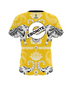 Alternative view of Ebonite Tribal Elephants Yellow CoolWick Bowling Jersey