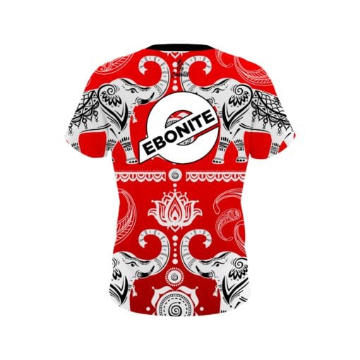 Ebonite Tribal Elephants Red CoolWick Bowling Jersey - Image 2