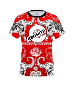 Ebonite Tribal Elephants Red CoolWick Bowling Jersey