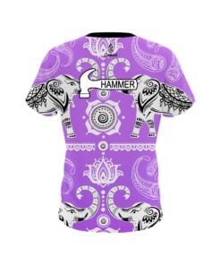 Alternative view of Hammer Tribal Elephants Purple CoolWick Bowling Jersey