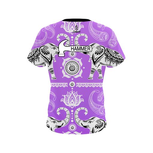 Hammer Tribal Elephants Purple CoolWick Bowling Jersey - Image 2