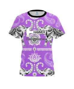 Hammer Tribal Elephants Purple CoolWick Bowling Jersey