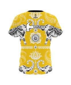 Alternative view of Hammer Tribal Elephants Yellow CoolWick Bowling Jersey