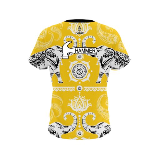 Hammer Tribal Elephants Yellow CoolWick Bowling Jersey - Image 2