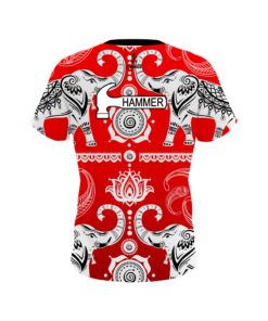 Alternative view of Hammer Tribal Elephants Red CoolWick Bowling Jersey