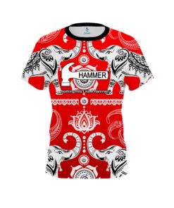 Hammer Tribal Elephants Red CoolWick Bowling Jersey