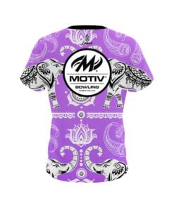 Alternative view of Motiv Tribal Elephants Purple CoolWick Bowling Jersey