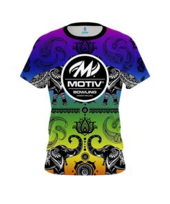 Motiv Tribal Elephants Rainbow CoolWick Bowling Jersey