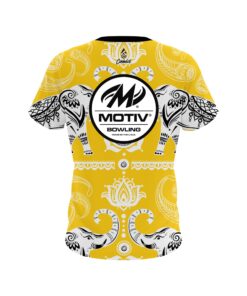 Alternative view of Motiv Tribal Elephants Yellow CoolWick Bowling Jersey