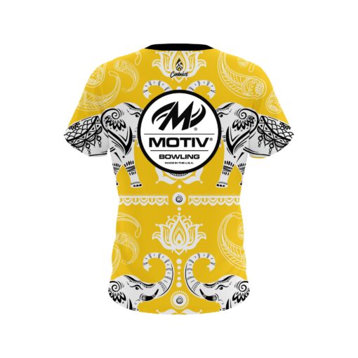 Motiv Tribal Elephants Yellow CoolWick Bowling Jersey - Image 2