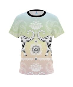 Plain Tribal Elephants Pastel Rainbow CoolWick Bowling Jersey