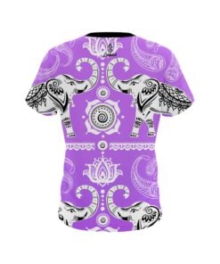Alternative view of Plain Tribal Elephants Purple CoolWick Bowling Jersey